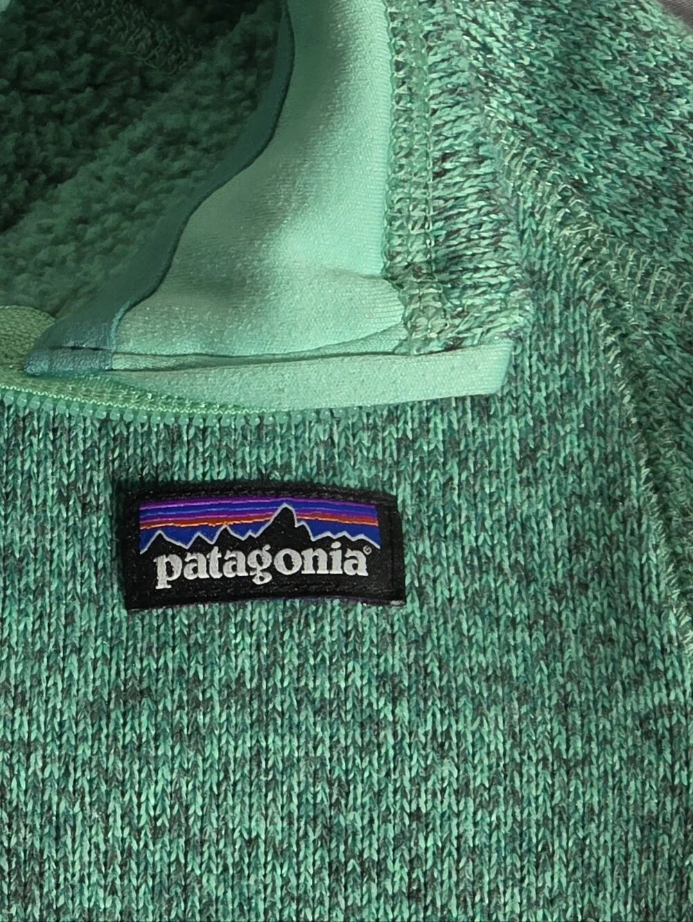 Patagonia Girls Mint-Green Heather Half-Zip Fleece Pullover